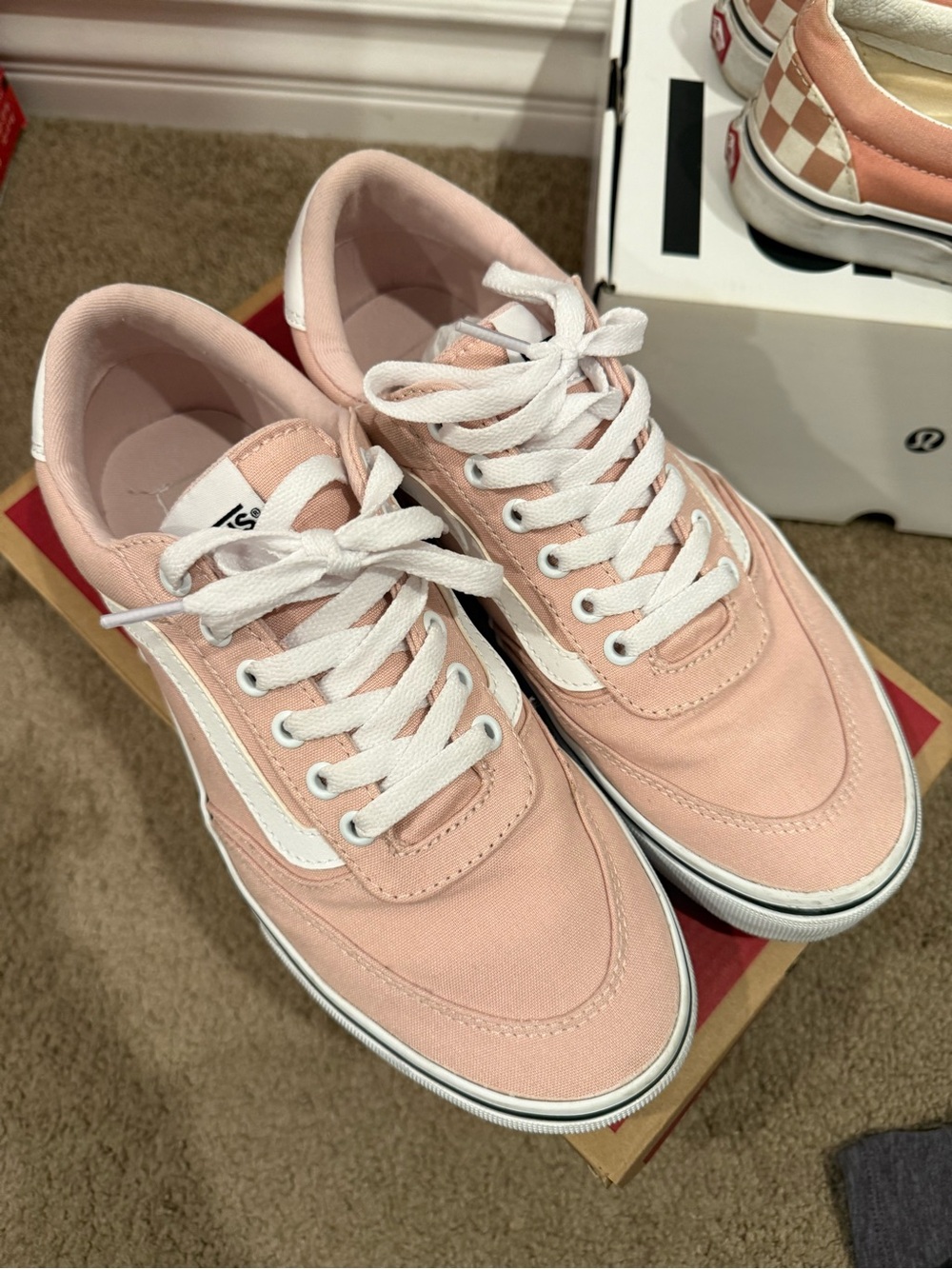 Vans Sepia Rose Low-Top Sneakers with White Stripe